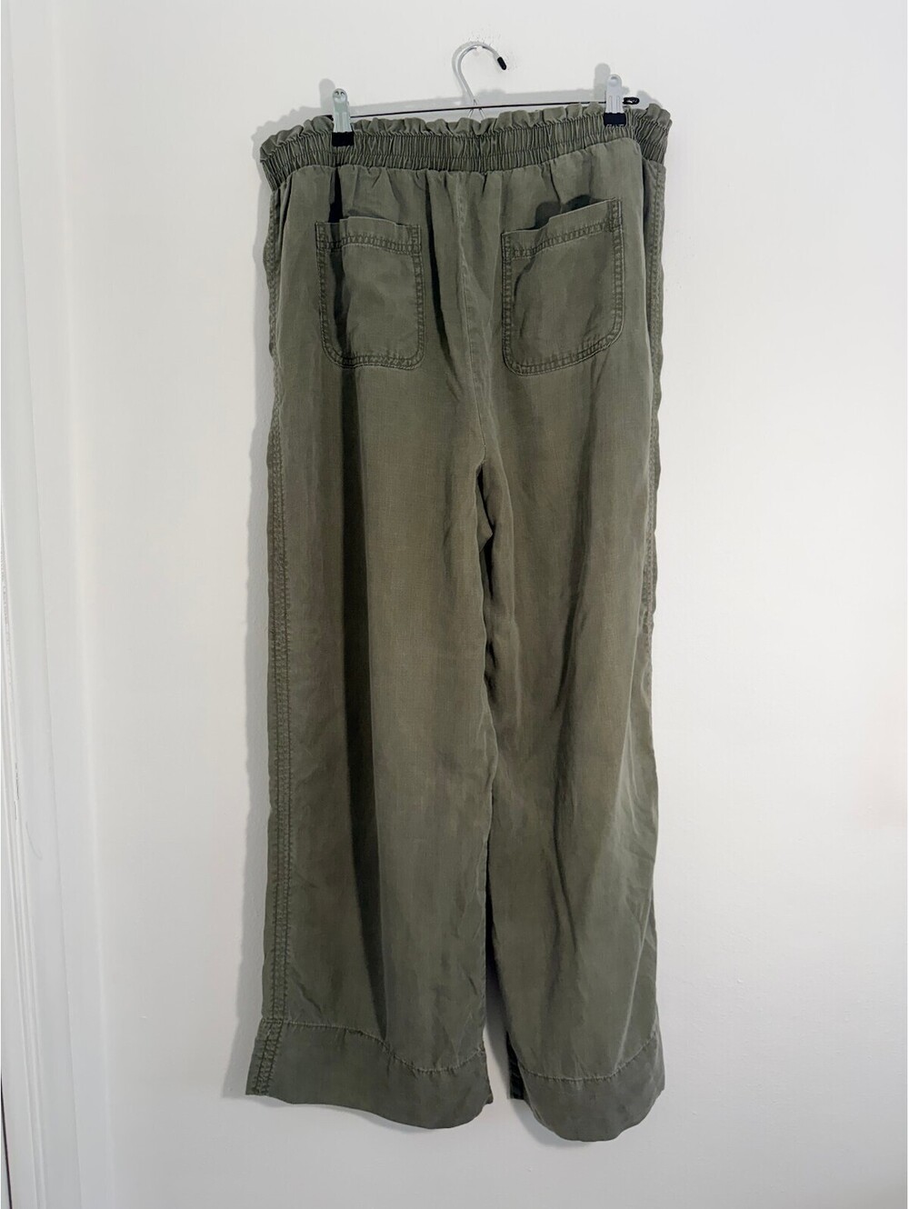 Knox Rose Olive Green Lyocell Wide Leg Pants XXL Boho Drawstring Pull On Casual - Picture 3 of 7